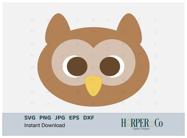 Owl SVG PNG Cut EPS File SVG HarperNCo 