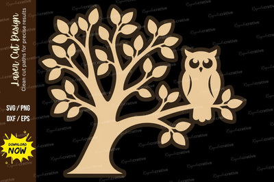 Owl Tree Nature Scene Laser Cut SVG File SVG Regulrcrative 