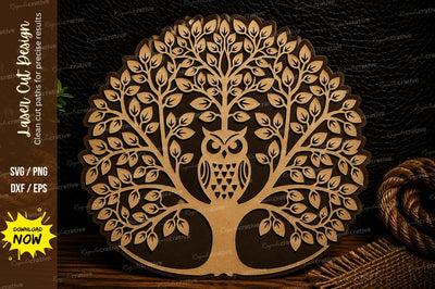 Owl Tree Of Life Laser Cut Svg Design SVG Regulrcrative 