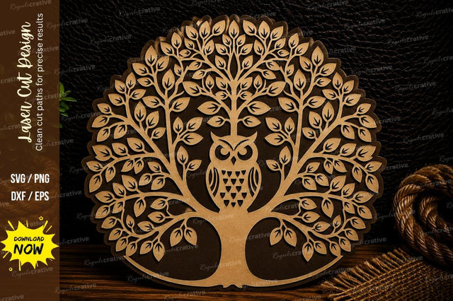 Owl Tree Of Life Laser Cut Svg Design SVG Regulrcrative 
