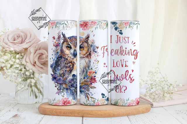 Owl Tumbler Cup Gifts For Women Friends - Birthday Christmas Gifts For Owl Lovers - Owl Skinny Tumbler Wrap, 20oz Tumbler Sublimation Design Sublimation sassyprint 
