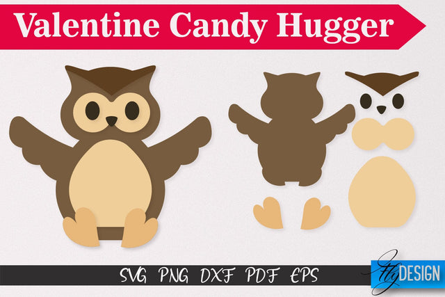 Owl Valentine Candy Hugger SVG | Candy Hugger SVG | Animals SVG SVG Fly Design 
