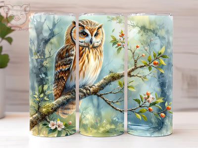 OWL Watercolor 20oz Skinny Tumbler, OWL tumbler Png, Sublimation Design, Digital, Digital Download PNG Sublimation Lara' s Designs 