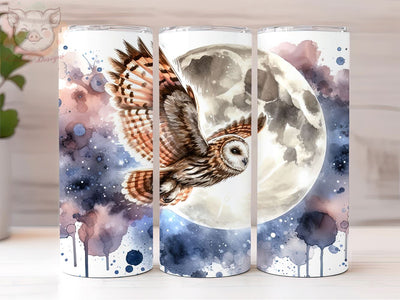 OWL Watercolor 20oz Skinny Tumbler, OWL tumbler Png, Sublimation Design, Digital, Digital Download PNG Sublimation Lara' s Designs 