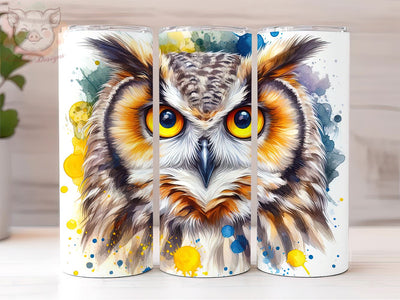 OWL Watercolor 20oz Skinny Tumbler, OWL tumbler Png, Sublimation Design, Digital, Digital Download PNG Sublimation Lara' s Designs 