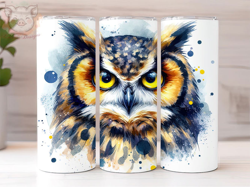 OWL Watercolor 20oz Skinny Tumbler, OWL tumbler Png, Sublimation Design, Digital, Digital Download PNG Sublimation Lara' s Designs 