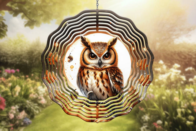 Owl Wind Spinner Sublimation PNG Sublimation BijouBay 