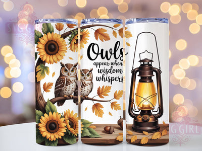 Owl Wisdom Whisper 20oz Tumbler, Owls, Wisdom, Whisper, Tumbler Wrap, Sublimation Design, 20oz Tumbler, PNG Wrap Sublimation SvggirlplusArt 