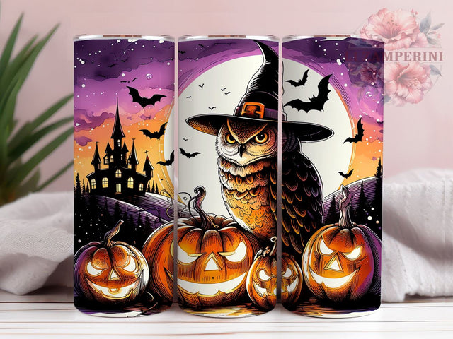 Owl Witch Halloween 20oz Tumbler Wrap PNG, Halloween Owl Tumbler Png, Straight & Tapered Tumbler Wrap, Instant Digital Download Sublimation Li Zamperini 