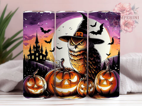 Owl Witch Halloween 20oz Tumbler Wrap PNG, Halloween Owl Tumbler Png, Straight & Tapered Tumbler Wrap, Instant Digital Download Sublimation Li Zamperini 
