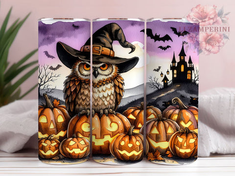 Owl Witch Halloween 20oz Tumbler Wrap PNG, Halloween Owl Tumbler Png, Straight & Tapered Tumbler Wrap, Instant Digital Download Sublimation Li Zamperini 
