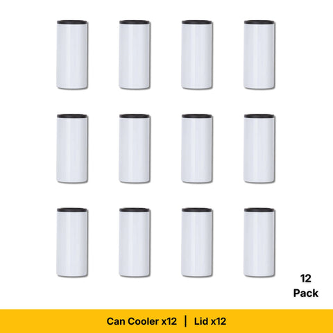 Pack of 4 - 12oz Skinny Can Cooler for Sublimation | Craft Express Blanks for Sublimation Physical Craft Express 12 Pack 