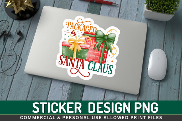 Packaged by santa Sticker Design Sublimation Regulrcrative 