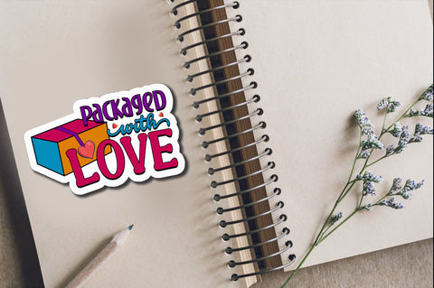 Packaged with love Sticker Design Sublimation Regulrcrative 