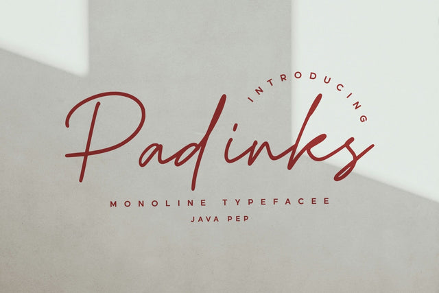 Padinks / Monoline Typeface Font Javapep 
