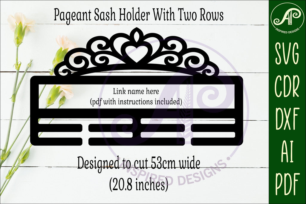 Pageant Sash Holder SVG | Crown Name Laser Cut File - So Fontsy