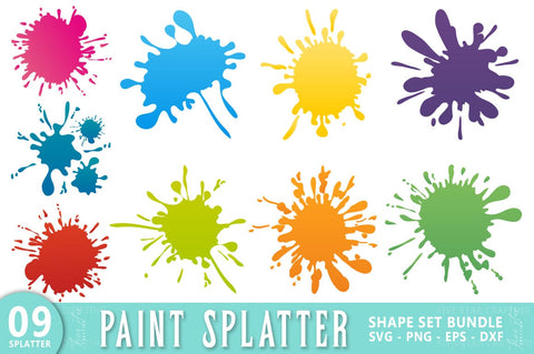 Paint Splatter SVG PNG Bundle SVG FiveStarCrafting 