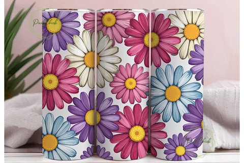 Painted Daisy 20oz Tumbler Wrap Sublimation PixelChick 