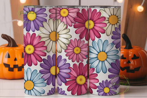 Painted Daisy 20oz Tumbler Wrap Sublimation PixelChick 