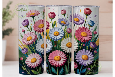 Painted Daisy 20oz Tumbler Wrap Sublimation PixelChick 