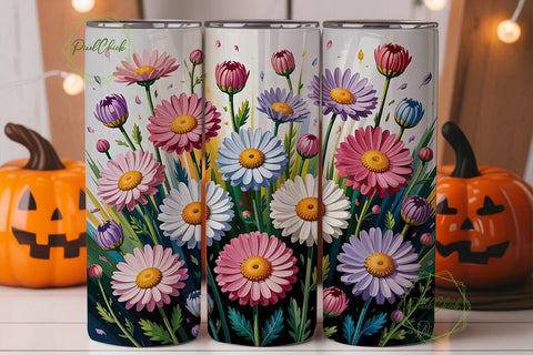 Painted Daisy 20oz Tumbler Wrap Sublimation PixelChick 