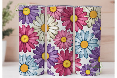 Painted Daisy 20oz Tumbler Wrap Sublimation PixelChick 
