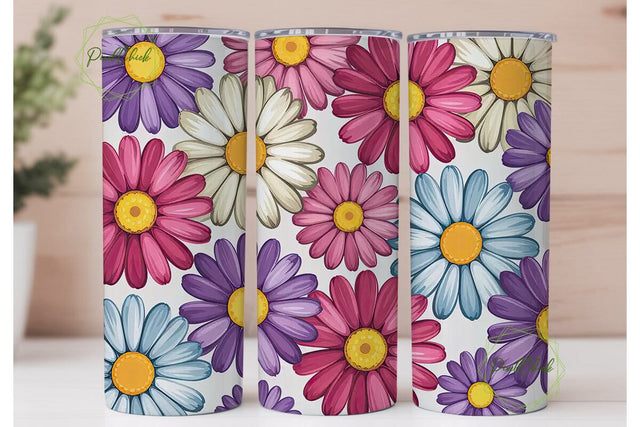 Painted Daisy 20oz Tumbler Wrap Sublimation PixelChick 