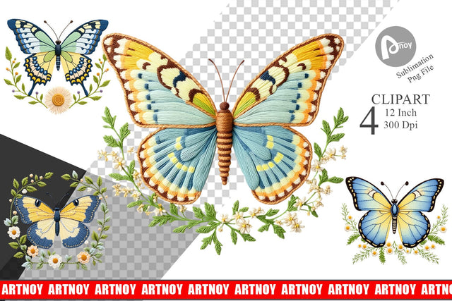 Painted Lady Butterfly Clipart Sublimation artnoy 
