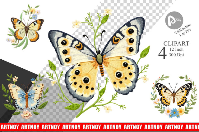 Painted Lady Butterfly Clipart Sublimation artnoy 