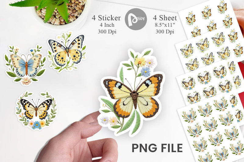 Painted Lady Butterfly Sticker Sublimation artnoy 