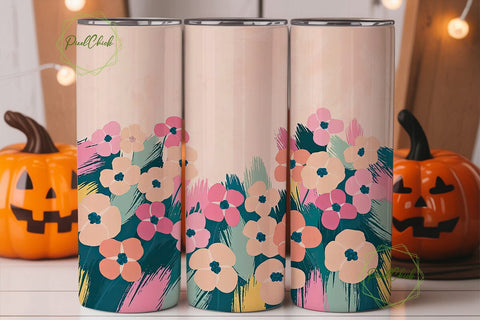 Painterly Floral 20oz Tumbler Wrap Sublimation PixelChick 