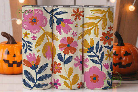 Painterly Floral 20oz Tumbler Wrap Sublimation PixelChick 