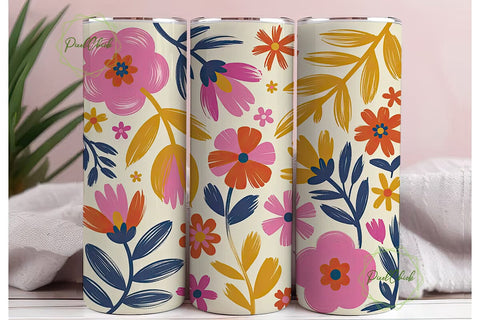 Painterly Floral 20oz Tumbler Wrap Sublimation PixelChick 