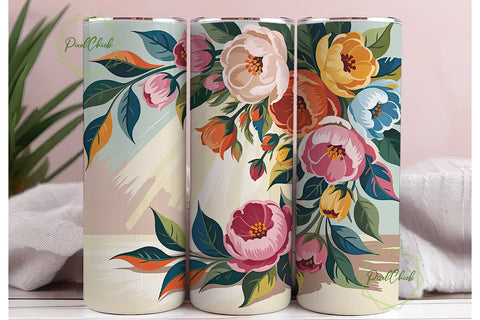 Painterly Floral 20oz Tumbler Wrap Sublimation PixelChick 