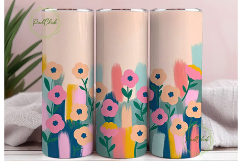 Painterly Floral 20oz Tumbler Wrap Sublimation PixelChick 
