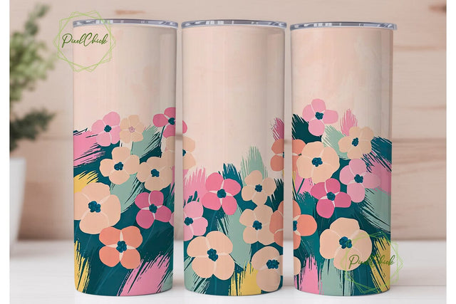 Painterly Floral 20oz Tumbler Wrap Sublimation PixelChick 