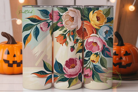 Painterly Floral 20oz Tumbler Wrap Sublimation PixelChick 