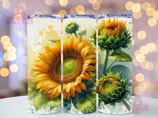 Painting Of A Sunflowers 20oz Tumbler Wrap Sublimation Design, Straight Tapered Tumbler Wrap, Sunflowers Tumbler Png, Instant Digital Download Sublimation SvggirlplusArt 