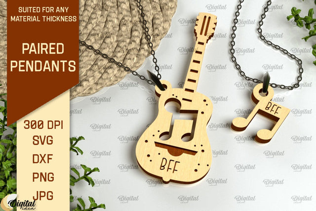 Paired Pendant Laser Cut. Couples Pendant SVG SVG Evgenyia Guschina 