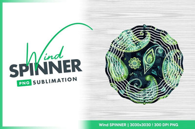 Paisley pattern wind spinner round png background Sublimation Regulrcrative 