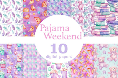 Pajama Party Seamless Paper | Weekend Pattern Digital Pattern GlamArtZhanna 
