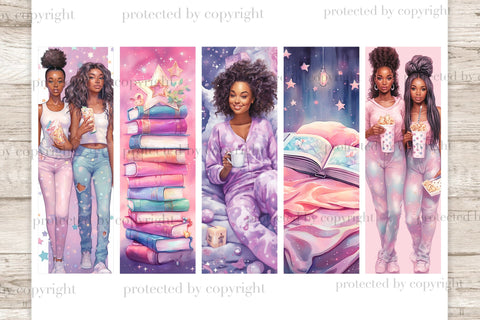 Pajama Weekend Black Bookmarks | Cute Printable Bookmark SVG GlamArtZhanna 