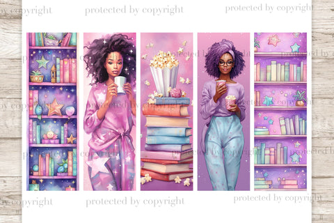 Pajama Weekend Black Bookmarks | Cute Printable Bookmark SVG GlamArtZhanna 