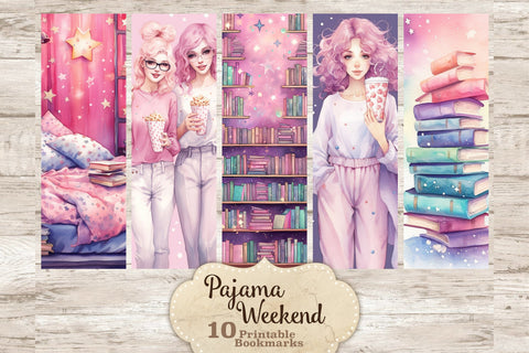 Pajama Weekend Bookmarks | Printable Bookmarks SVG GlamArtZhanna 