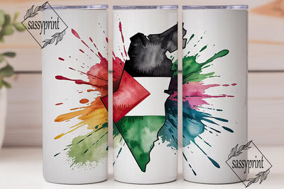 Palestine Watercolor Tumbler Wrap Sublimation sassyprint 