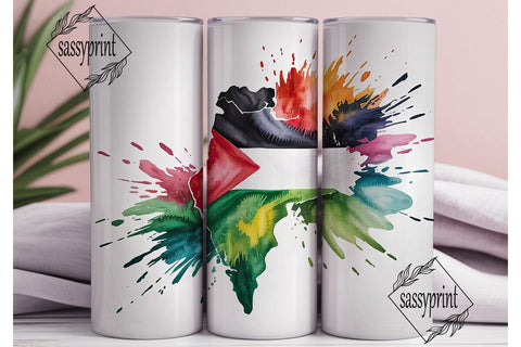 Palestine Watercolor Tumbler Wrap Sublimation sassyprint 