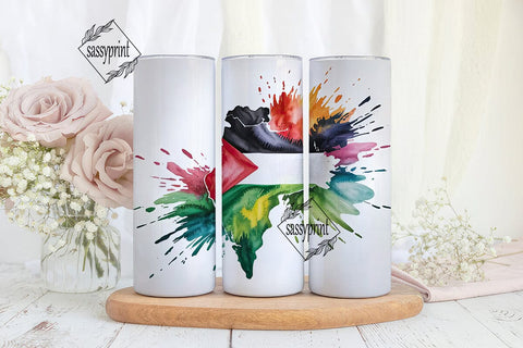 Palestine Watercolor Tumbler Wrap Sublimation sassyprint 