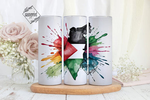 Palestine Watercolor Tumbler Wrap Sublimation sassyprint 