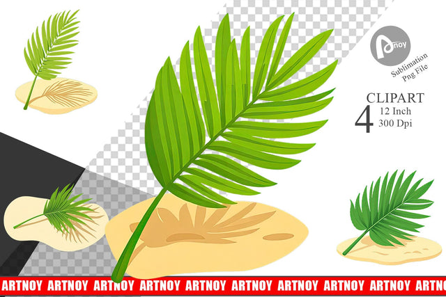 Palm Leaf Clipart Sublimation artnoy 