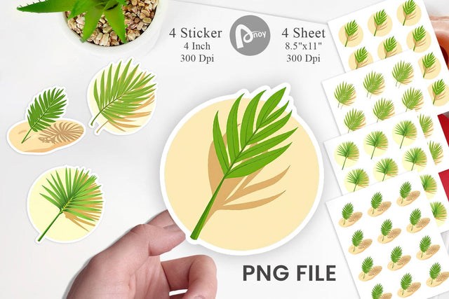 Palm Leaf Sticker Sublimation artnoy 